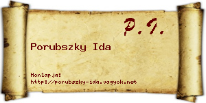 Porubszky Ida névjegykártya