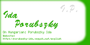 ida porubszky business card